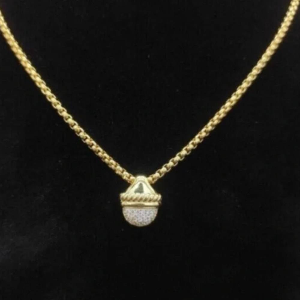 David Yurman Gold Acorn Pendant Necklace